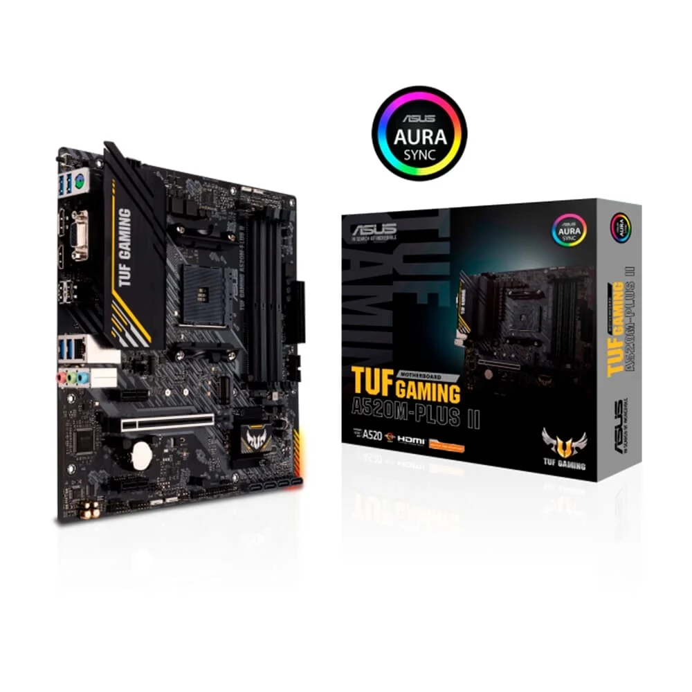 PLACA MÃE ASUS TUF GAMING A520M-PLUS I, DDR4, WIFI AM4, M-ATX (4SLOTS) - PRETO (A)