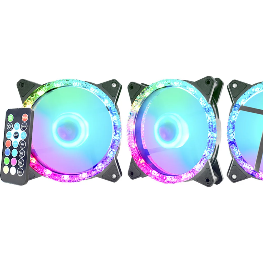 KIT FAN COOLER RÍTMICO ARGB C/CONTROLADORA AAOA - PRETO (A)