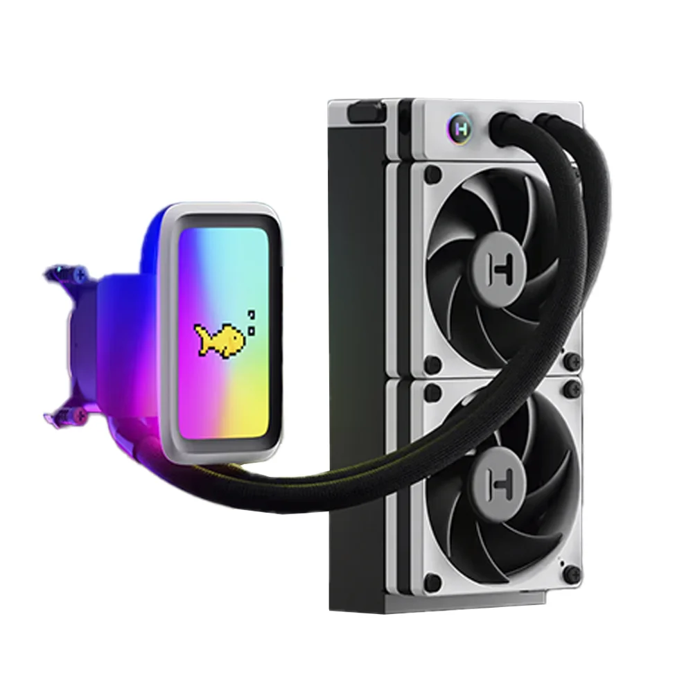 WATER COOLER HYTE THICC Q60 C/LCD IPS 5'' 120MM FAN-HYTE-Q60-BW 2 FANS BRANCO/PRETO