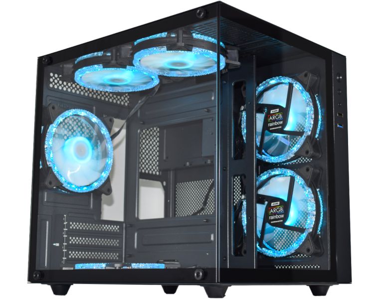 GABINETE GAMER KMEX AQUARIO MICRO - PRETO (A)