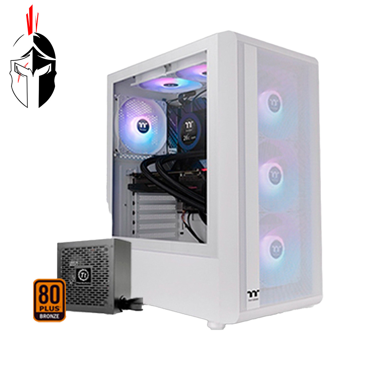 GABINETE TT S200 TG C/FONTE 650W ATX/MICRO ATX/MINI ITX 4 FANS ARGB BRANCO(A)