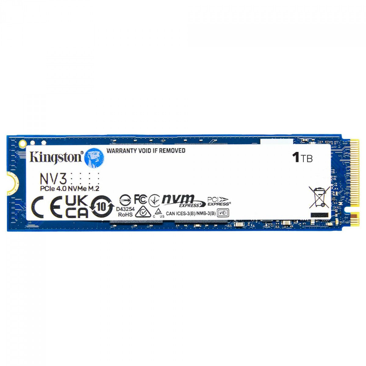 SSD NVME KINGSTON M2 1TB NV3 SNV3S L: 6000 MB/S E G: 4000 MB/S