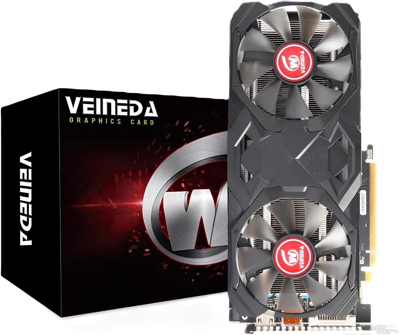 PLACA DE VÍDEO VEINEDA RX580 8GB 256 BITS GDDR5 2 FANS PRETO (A)