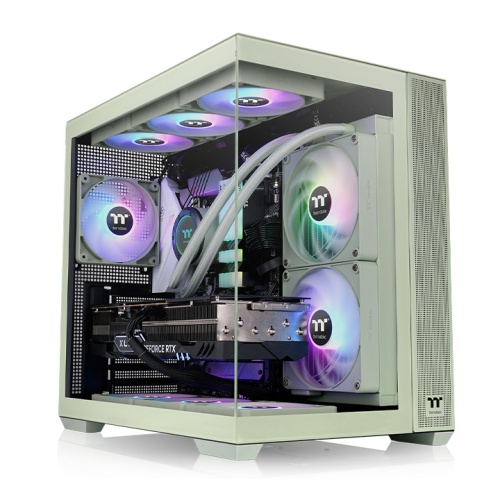 GABINETE TT VIEW 380 TG ARGB MID TOWER MATCHA 4 FANS - GREEN