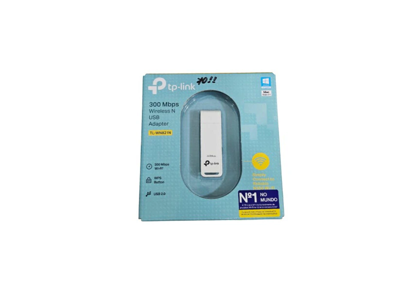 ADAPTADOR TP-LINK WIRELESS TLWN821N 300MBPS USB PRETO(A)