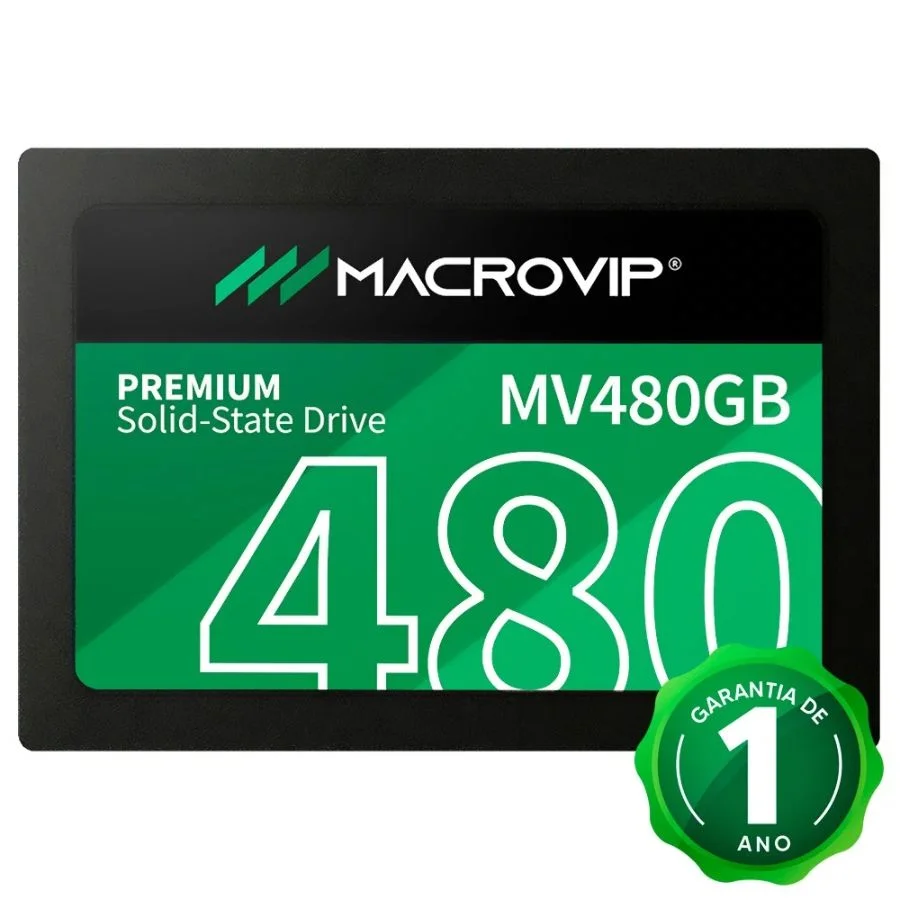 SSD MACROVIP PREMIUM 2.5″ SATA III L: 520 MB/S G: 450 MBS MV 480GB PRETO(A)