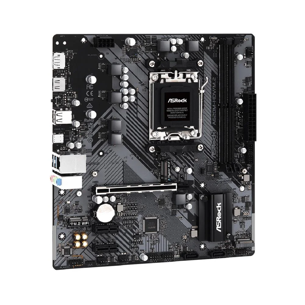 PLACA MÃE ASROCK A620M-HDV/M.2+,DDR5,AMD AM5, MICROATX (2 SLOTS) - PRETO (A)