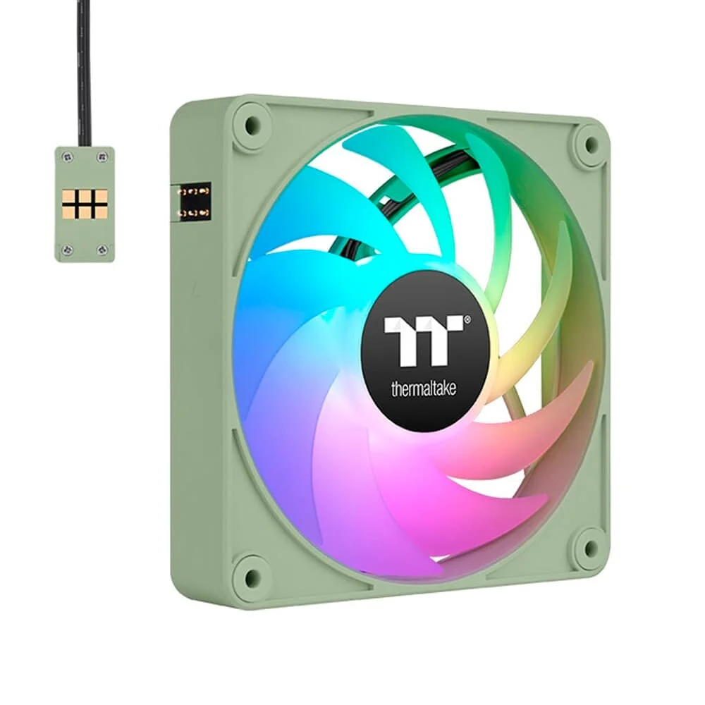 KIT FAN COM 3 UNIDADES THERMALTAKE CT120 EX MATCHA GREEN PREMIUM EDITION, ARGB, 120MM, PWM  - GREEN