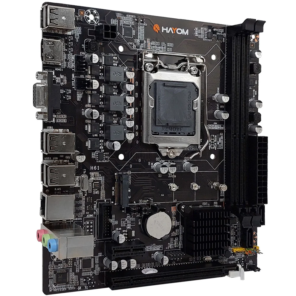 PLACA MÃE HAYOM  H61 1155 DDR3 MICRO ATX (2 SLOTS) - PRETO (A)