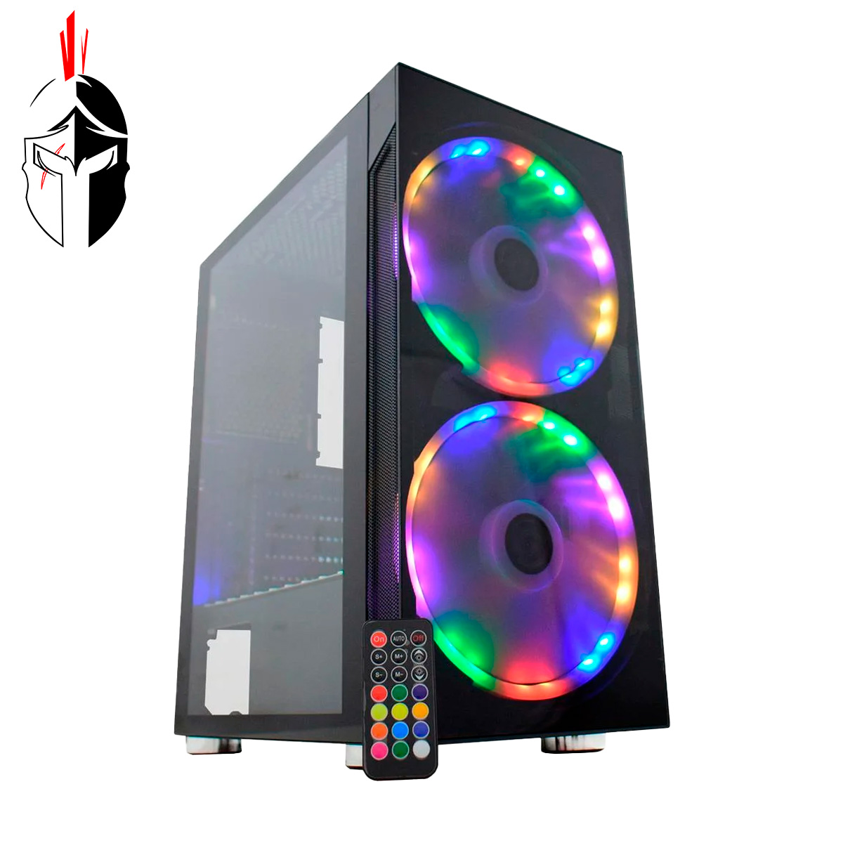 GABINETE KMEX GAMER ANJO DE COMBATE + FITA ATX/MICRO ATX/ITX - 2 FANS ARGB PRETO(A)