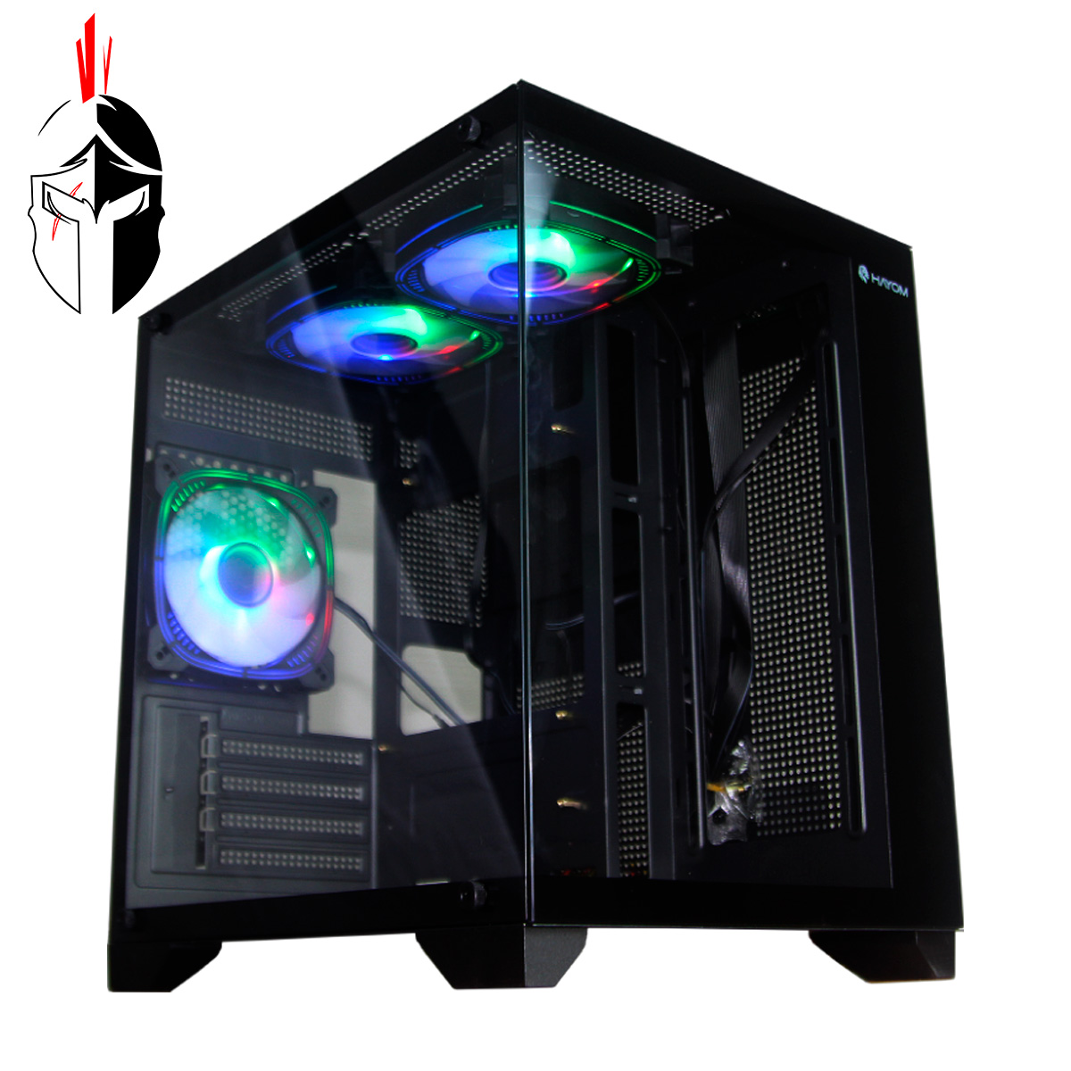 GABINETE HAYOM GAMER GB1795 MICRO-ATX/MINI-ITX 3 FANS RGB PRETO(A)
