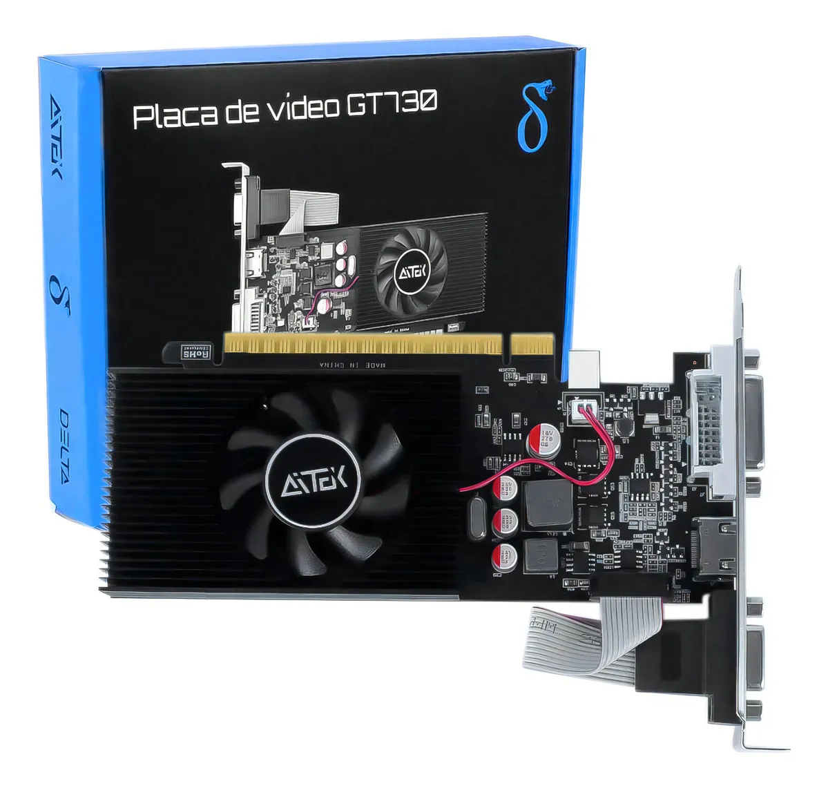 PLACA DE VIDEO AITEK DELTA GT 730 4GB HDMI/VGA/DVI 128 BITS BOX