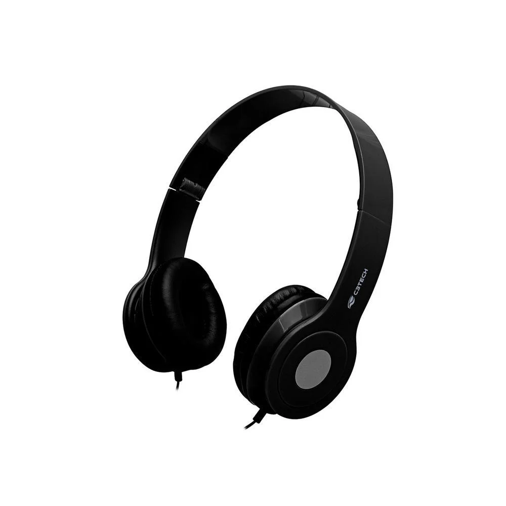 HEADPHONE C3 TECH PH100 C/MICROFONE BRANCO/PRETO