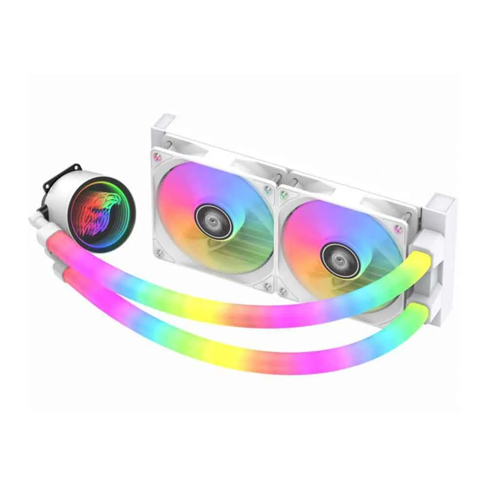 WATER COOLER KMEX WAC5 C/MANGUEIRA 240MM 2 FANS RAINBOW AZUL/BRANCO