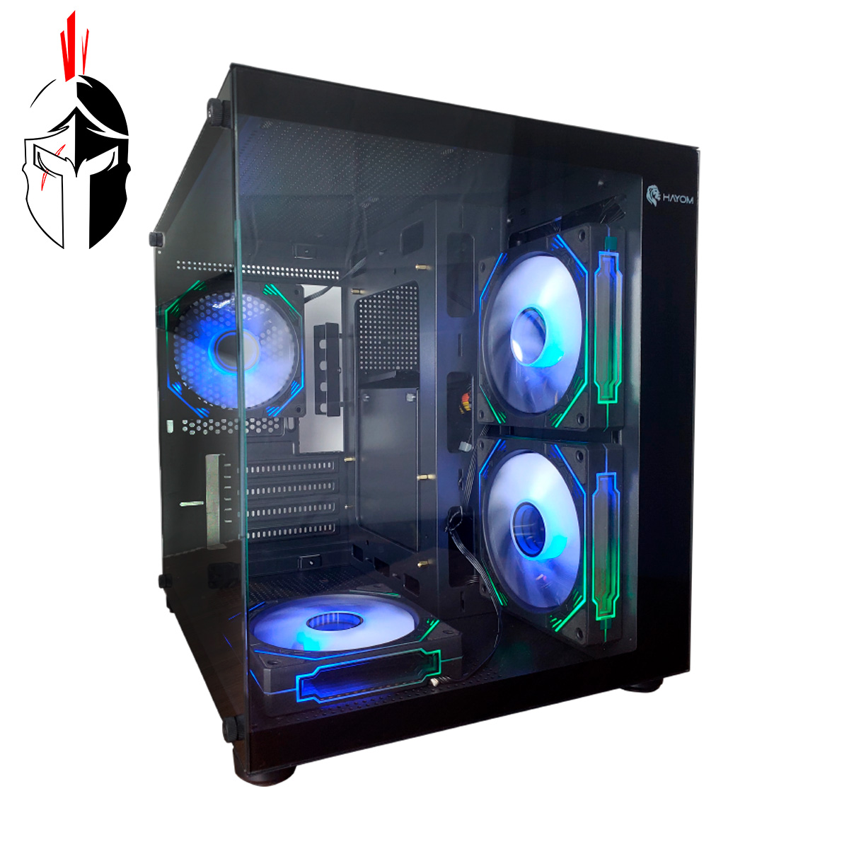 GABINETE HAYOM GAMER GB1796 AQUARIO MICRO ATX/MINI-ITX 4 FANS RGB PRETO(A)