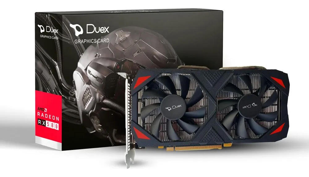 PLACA DE VÍDEO DUEX RX580 8GB 256 BITS GDDR5 2 FANS PRETO (A)