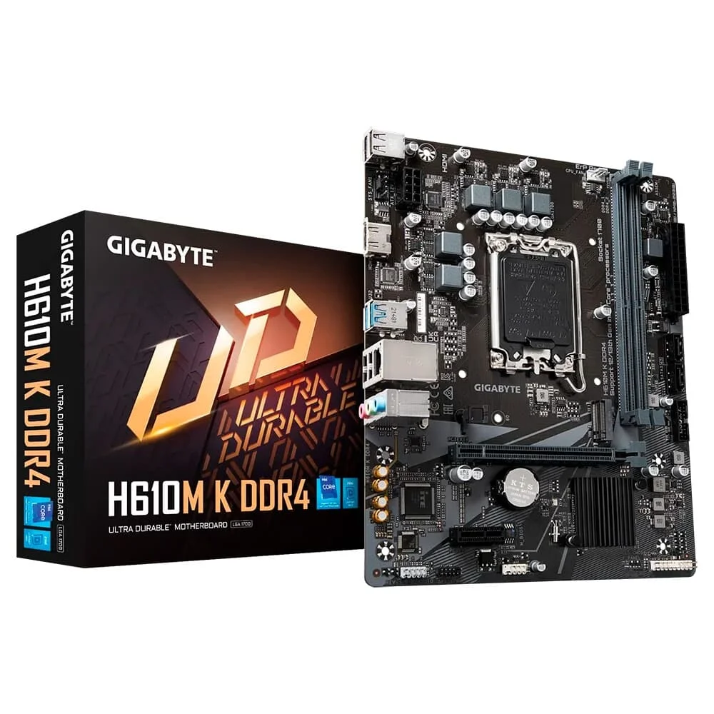 PLACA MAE GIGABYTE H610M K V2 LGA1700 DDR5 MICRO ATX (2SLOTS) - PRETO (A)