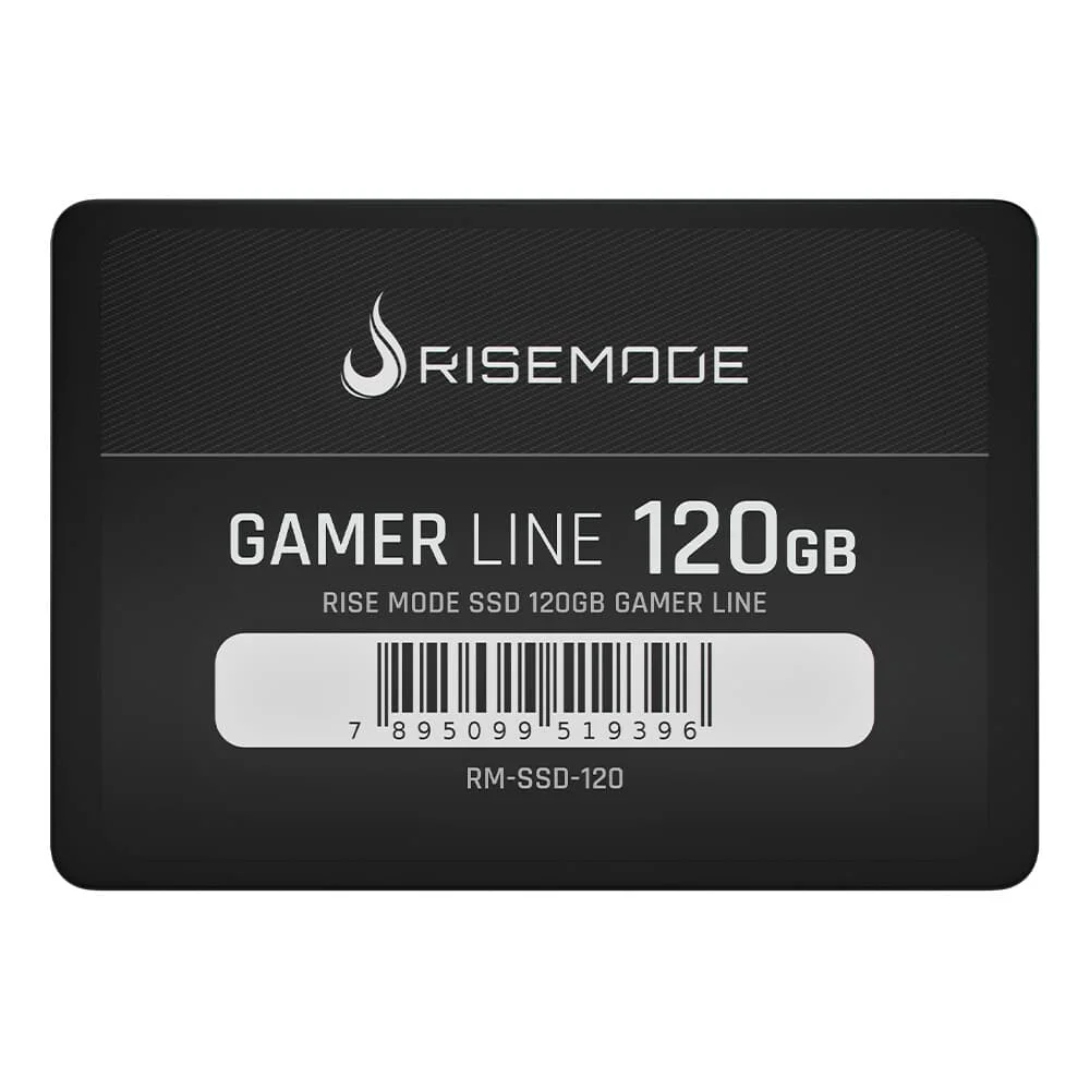 SSD RISE MODE GAMER LINE 120GB SATA III LEITURA 530MBS GRAVACAO 520MBS - PRETO (A)