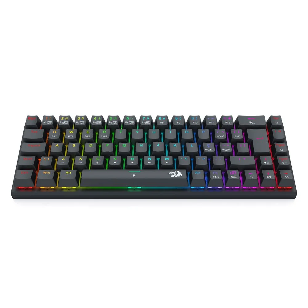 TECLADO MECANICO GAMER REDRAGON RYZE PRO RGB SWITCH MARROM PRETO (A)