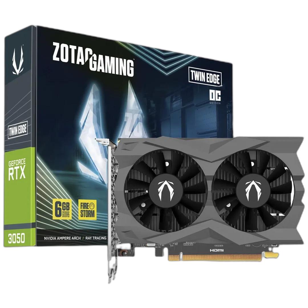 PLACA DE VIDEO ZOTAC RTX3050 96 BITS GDDR6 6GB 2 FANS - ZT-A30510L-10L PRETO(A)